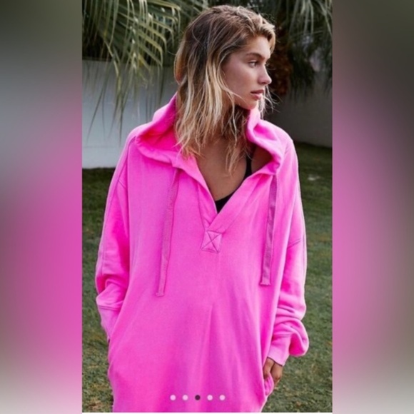 Free People Dresses & Skirts - FP Movement Spur of the Moment Hooded Midi Dress pink